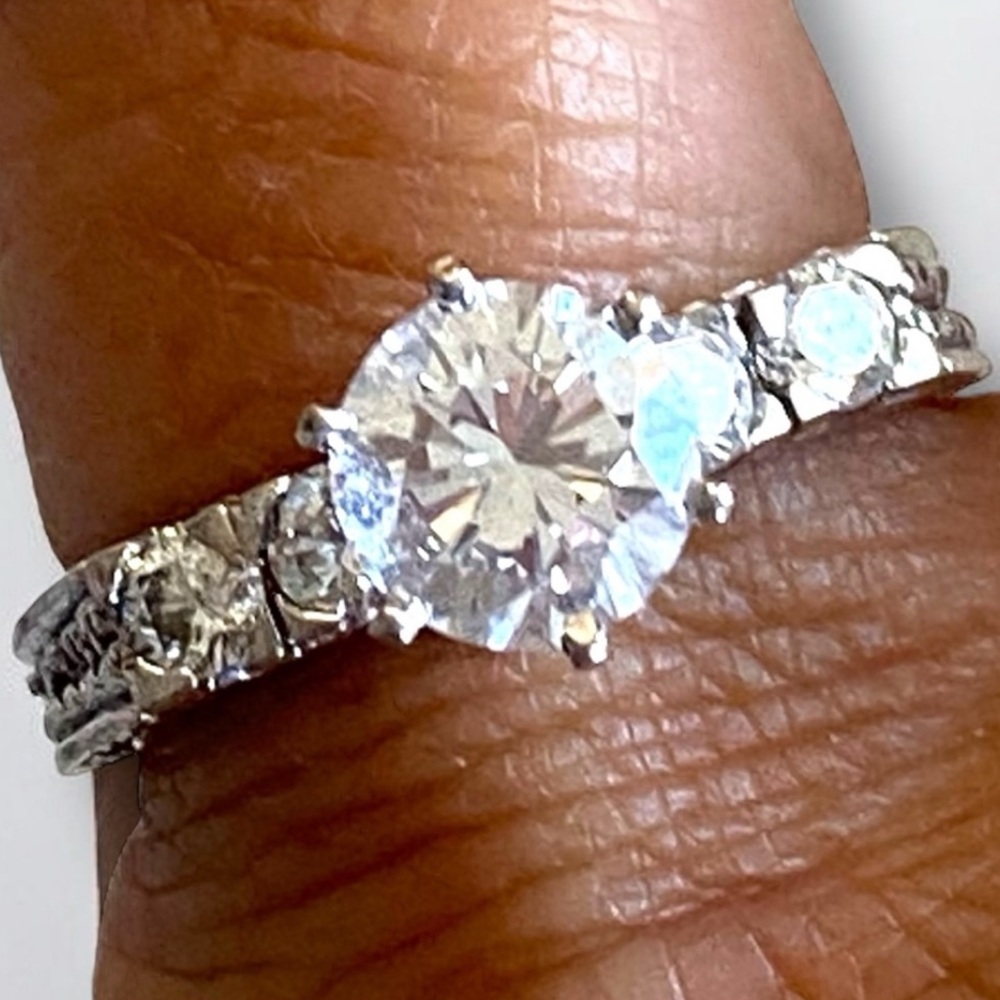 GORGEOUS Vintage 14k White Gold 1.40 CTW VS DIAMOND Engagement Ring Size 5!